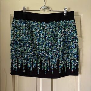 Ann Taylor Fabric Circle Sequence Stretch Short Pencil Skirt Womens (Size 14)